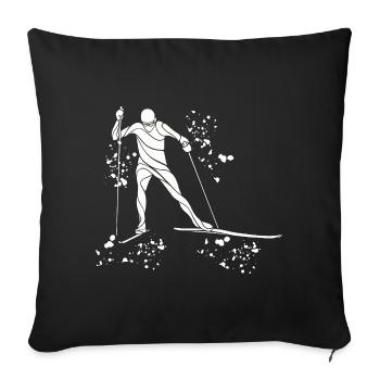 Ski de fond Ski de fond - Housse de coussin décorative 45 x 45 cm - noir - Devant