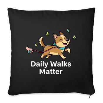Nombre des promenades quotidiennes - Housse de coussin décorative 45 x 45 cm - noir - Devant