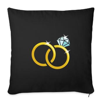 Gold wedding rings with diamond - Sofa pillowcase 17,3'' x 17,3'' (45 x 45 cm) - black - Front