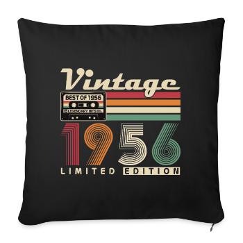 Original 1956 Vintage Vintage Anniversaire Rétro - Housse de coussin décorative 45 x 45 cm - noir - Devant