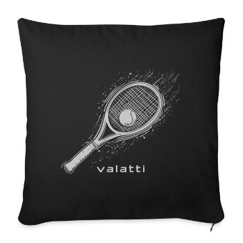 Valatti Tennis Grey: Strike with Style! - Sofa pillowcase 17,3'' x 17,3'' (45 x 45 cm) - black - Front