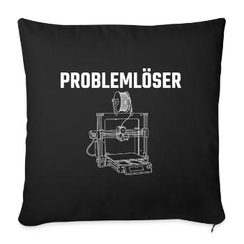 Problem Solver 3D Printer – Maker Statement Design - Sofa pillowcase 17,3'' x 17,3'' (45 x 45 cm) - black - Front