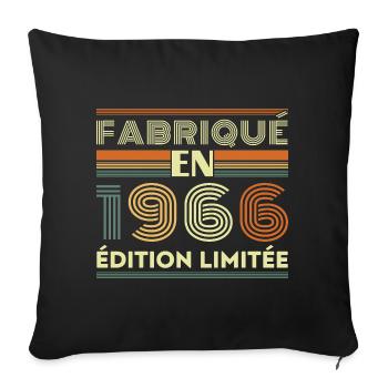 1966 Vintage Retro Geburtstagsgeschenk - Sofakissenbezug 45 x 45 cm - Schwarz - Vorne