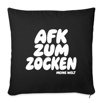 AFK Zum Zocken – Meine Welt - Sofa pillowcase 17,3'' x 17,3'' (45 x 45 cm) - black - Front