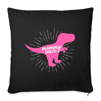 Mommysaurier T-Rex Mama Dinosaurier-Silhouette - Sofakissenbezug 45 x 45 cm - Schwarz - Vorne