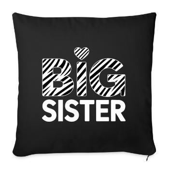 Conception des rayures zébrées de la Grande Sœur - Housse de coussin décorative 45 x 45 cm - noir - Devant