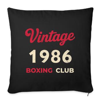 Vintage 1986 – Boxing Club Retro Birth Year - Sofa pillowcase 17,3'' x 17,3'' (45 x 45 cm) - black - Front