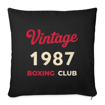 Vintage 1987 – Boxing Club Retro Birth Year - Sofa pillowcase 17,3'' x 17,3'' (45 x 45 cm) - black - Front
