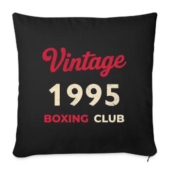 Vintage 1995 – Année de naissance rétro du Boxing Club - Housse de coussin décorative 45 x 45 cm - noir - Devant
