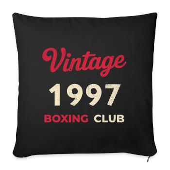 Vintage 1997 – Boxing Club Retro Birth Year - Sofa pillowcase 17,3'' x 17,3'' (45 x 45 cm) - black - Front