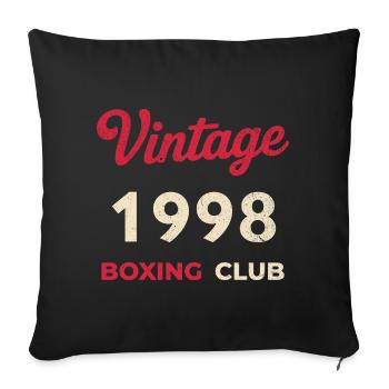 Vintage 1998 – Boxing Club Retro Birth Year - Sofa pillowcase 17,3'' x 17,3'' (45 x 45 cm) - black - Front