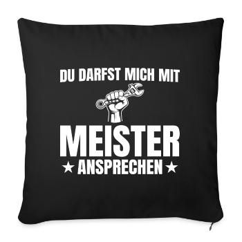L’examen de maître artisan a réussi le grade de Technicien en mécatronique automobile Master - Housse de coussin décorative 45 x 45 cm - noir - Devant