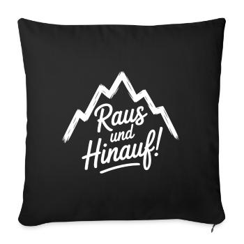 Sortons d’ici – la liberté dans les montagnes - Housse de coussin décorative 45 x 45 cm - noir - Devant