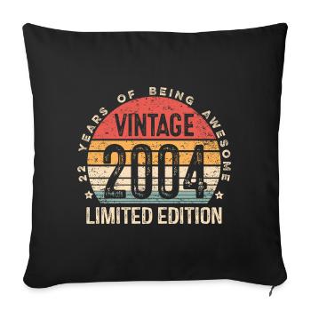 Vintage Est 2004 édition limitée 22e anniversaire - Housse de coussin décorative 45 x 45 cm - noir - Devant