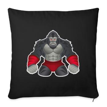 Gorilla BJJ - Housse de coussin décorative 45 x 45 cm - noir - Devant