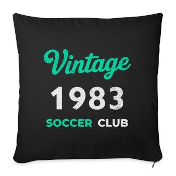 Vintage 1983 – Soccer Club Retro Birth Year - Sofa pillowcase 17,3'' x 17,3'' (45 x 45 cm) - black - Front