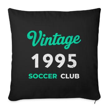 Millésime 1995 – Année de naissance rétro du club de football - Housse de coussin décorative 45 x 45 cm - noir - Devant