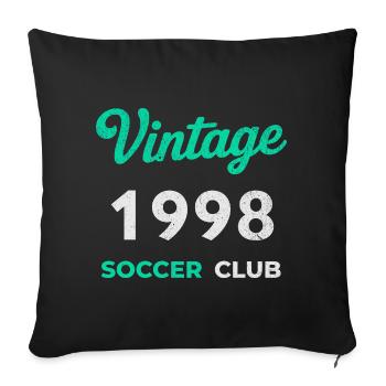 Vintage 1998 – Soccer Club Retro Birth Year - Sofa pillowcase 17,3'' x 17,3'' (45 x 45 cm) - black - Front