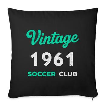 Vintage 1961 – Année de naissance rétro du club de football - Housse de coussin décorative 45 x 45 cm - noir - Devant