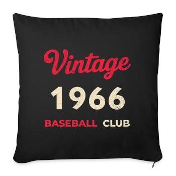 Vintage 1966 – Baseball Club Retro Birth Year - Sofa pillowcase 17,3'' x 17,3'' (45 x 45 cm) - black - Front