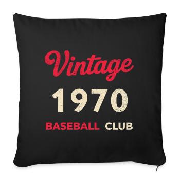 Vintage 1970 – Baseball Club Retro Birth Year - Sofa pillowcase 17,3'' x 17,3'' (45 x 45 cm) - black - Front