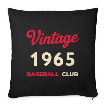 Vintage 1965 – Baseball Club Retro Birth Year - Sofa pillowcase 17,3'' x 17,3'' (45 x 45 cm) - black - Front