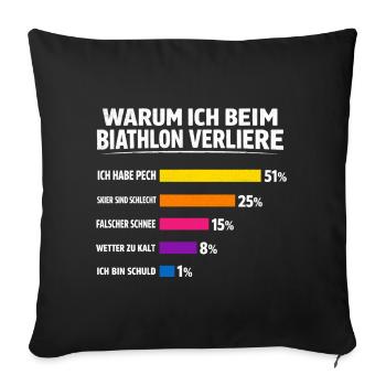 Biathlon Geschenk Für alle die verlieren - Sofakissenbezug 45 x 45 cm - Schwarz - Vorne