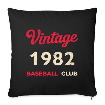 Vintage 1982 – Baseball Club Retro Birth Year - Sofa pillowcase 17,3'' x 17,3'' (45 x 45 cm) - black - Front