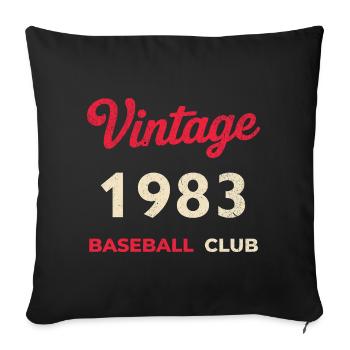 Vintage 1983 – Baseball Club Retro Birth Year - Sofa pillowcase 17,3'' x 17,3'' (45 x 45 cm) - black - Front