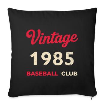 Année 1985 – Année de naissance rétro du club de baseball - Housse de coussin décorative 45 x 45 cm - noir - Devant