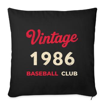 Vintage 1986 – Baseball Club Retro Birth Year - Sofa pillowcase 17,3'' x 17,3'' (45 x 45 cm) - black - Front