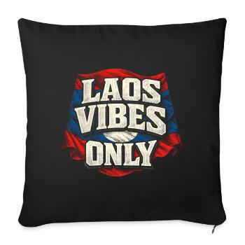 Laos Vibes Only Lao Root - Sofa pillowcase 17,3'' x 17,3'' (45 x 45 cm) - black - Front