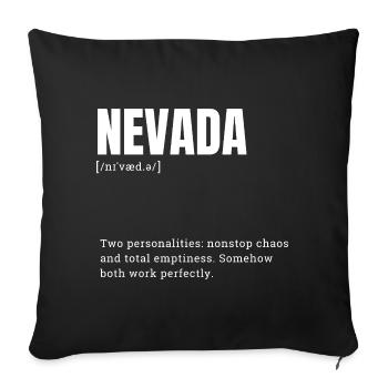 Dualité du Nevada : Typographie audacieuse Imprimé - Housse de coussin décorative 45 x 45 cm - noir - Devant