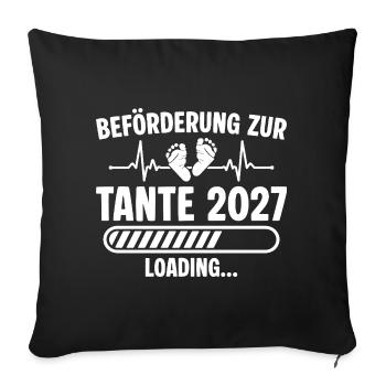 Annonce de la tante enceinte enceinte 2027 - Housse de coussin décorative 45 x 45 cm - noir - Devant