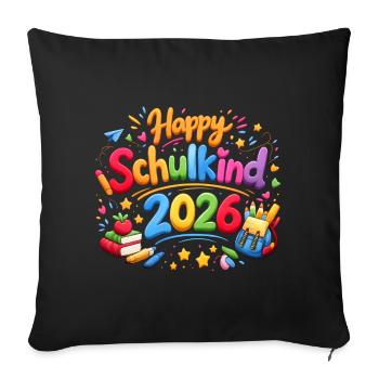 Don d’inscription scolaire Happy Schoolchild 2026 - Housse de coussin décorative 45 x 45 cm - noir - Devant