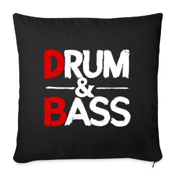 Drum & Bass / Rum & Ass Distressed - Housse de coussin décorative 45 x 45 cm - noir - Devant