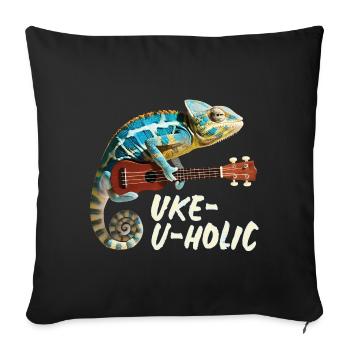 Chameleon Uke-u-holic - Sofa pillowcase 17,3'' x 17,3'' (45 x 45 cm) - black - Front