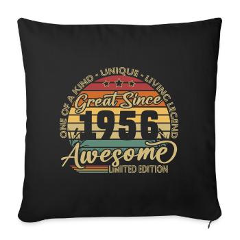 Cadeau de 70e anniversaire 1956 Vintage Retro - Housse de coussin décorative 45 x 45 cm - noir - Devant