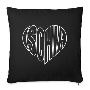 Ischia lettering heart shape - Sofa pillowcase 17,3'' x 17,3'' (45 x 45 cm) - black - Front