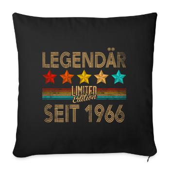 60. Geburtstag Mann Frau 60 Jahre 1966 Deko Lustig - Sofakissenbezug 45 x 45 cm - Schwarz - Vorne