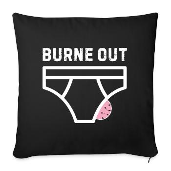 Burne out – humour bureau stress - Housse de coussin décorative 45 x 45 cm - noir - Devant