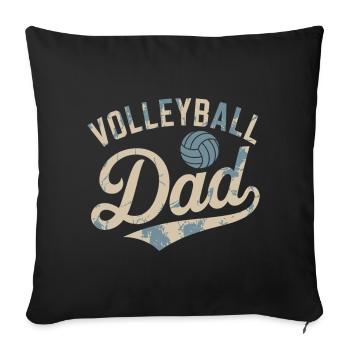 Maillot de fan de volleyball de papa - Housse de coussin décorative 45 x 45 cm - noir - Devant