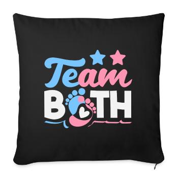 Révélation du sexe de l’équipe des deux jumeaux - Housse de coussin décorative 45 x 45 cm - noir - Devant