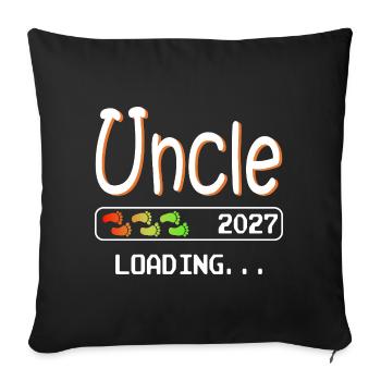 Werdender Onkel 2027 loading ich werde Onkel - Sofakissenbezug 45 x 45 cm - Schwarz - Vorne