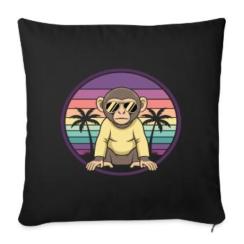 Cool Monkey Retro Summer Sunglasses - Sofa pillowcase 17,3'' x 17,3'' (45 x 45 cm) - black - Front