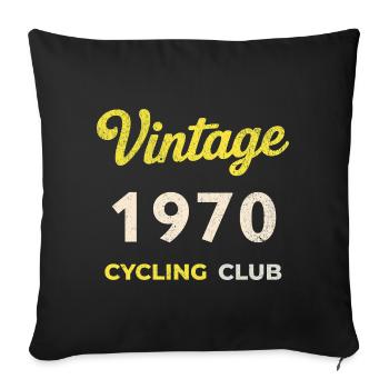 Vintage 1970 – Cycling Club Retro Birth Year - Sofa pillowcase 17,3'' x 17,3'' (45 x 45 cm) - black - Front