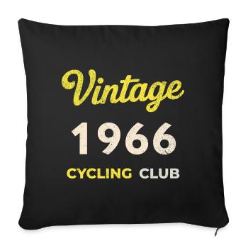 Millésime 1966 – Année de naissance rétro du Cycling Club - Housse de coussin décorative 45 x 45 cm - noir - Devant