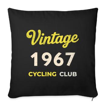 Millésime 1967 – Année de naissance rétro du Cycling Club - Housse de coussin décorative 45 x 45 cm - noir - Devant