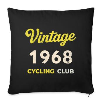 Millésime 1968 – Année de naissance rétro du Cycling Club - Housse de coussin décorative 45 x 45 cm - noir - Devant