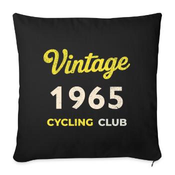 Millésime 1965 – Année de naissance rétro du Cycling Club - Housse de coussin décorative 45 x 45 cm - noir - Devant